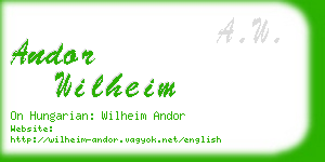 andor wilheim business card